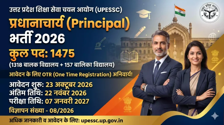 उत्तर प्रदेश के अशासकीय सहायता प्राप्त इंटर कॉलेजों में प्रधानाचार्य के 1475 पदों पर भर्ती